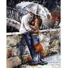 Image de Peinture au numéro : Couple sous la pluie  - sans châssis en bois FiguredArt-PN034