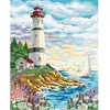 Image de Peinture au numéro : Phare sous un Ciel nuageux  - sans châssis en bois FiguredArt-PN905