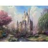 Image de Peinture au numéro : Château et Arc en Ciel  - sans châssis en bois FiguredArt-PN636
