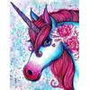 Image de Peinture au numéro : Licorne rouge et bleu  - sans châssis en bois FiguredArt-PN1072