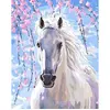 Image de Peinture au numÃ©ro : Cheval et fleurs blanches - sans chÃ¢ssis en bois