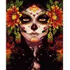 Image de Peinture au numéro : Visage et Fleurs  - sans châssis en bois FiguredArt-PN2174