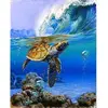 Image de Peinture au numéro : Tortue marine  - sans châssis en bois FiguredArt-PN1468