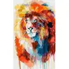 Image de Peinture au numéro : Lion flamboyant  - sans châssis en bois FiguredArt-PN1685