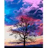 Image de Peinture au numéro : Arbre et couleurs du ciel  - sans châssis en bois FiguredArt-PN2184