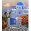 Image de Peinture au numéro : Petit Village grec  - sans châssis en bois FiguredArt-PN1814