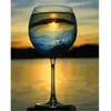 Image de Peinture au numéro : Verre de Vin et vue sur l'Horizon  - sans châssis en bois FiguredArt-PN2133