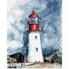 Image de Peinture au numÃ©ro : Phare sous un Ciel chargÃ© - sans chÃ¢ssis en bois