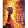 Image de Peinture au numéro : Forêt d'Automne et Femme au Parapluie - sans châssis en bois FiguredArt-PN012