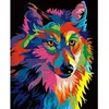 Image de Peinture au numéro : Loup Pop Art - sans châssis en bois FiguredArt-PN225