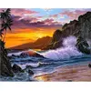 Image de Peinture au numéro : Falaise et Vagues - sans châssis en bois FiguredArt-PN1024