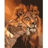 Image de Peinture au numéro : Couple Lion et Lionne - sans châssis en bois FiguredArt-PN017
