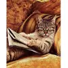 Image de Peinture au numéro : Chat Connaisseur - toile tendue sur châssis FiguredArt-PN042-Y