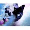 Image de Broderie diamant : Chat et Fleur - sans chassis en bois FiguredArt-DP-372