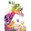 Image de Broderie diamant : Girafe colorée - sans chassis en bois FiguredArt-DP-755