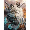 Image de Broderie diamant : Loup Combattant - sans chassis en bois FiguredArt-DP-744