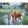 Image de Broderie diamant : Chevaux et Ruisseau - sans chassis en bois FiguredArt-DP-515