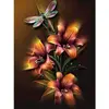 Image de Broderie diamant : Lys et Libellule - sans chassis en bois FiguredArt-DP-1050