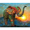 Image de Broderie diamant : Eléphant artistique - sans chassis en bois FiguredArt-DP-615