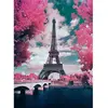 Image de Broderie diamant : Tour Eiffel en Fleurs - sans chassis en bois FiguredArt-DP-229