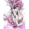 Image de Broderie diamant : Cheval et Crinière rose - sans chassis en bois FiguredArt-DP-878