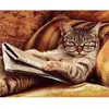 Image de Broderie diamant : Le Chat connaisseur - sans chassis en bois FiguredArt-DP-586