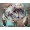 Image de Broderie diamant : Loups et Plumes - sans chassis en bois FiguredArt-DP-116