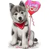Image de Broderie diamant : Chien I Love You - sans chassis en bois FiguredArt-DP-259