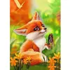 Image de Broderie diamant : Petit Renard et Papillon - sans chassis en bois FiguredArt-DP-139