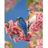 Image de Peinture au numéro : Couple d'oiseaux bleus - sans châssis en bois FiguredArt-FA10039