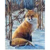 Image de Peinture au numÃ©ro : Renard dans la neige - sans chÃ¢ssis en bois