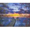 Image de Peinture au numéro : Ponton au coucher de soleil - sans châssis en bois FiguredArt-FA10020