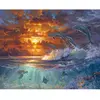 Image de Peinture au numéro : Océan et coucher de soleil - sans châssis en bois FiguredArt-FA10011