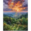 Image de Peinture au numÃ©ro : Ours et coucher de soleil - sans chÃ¢ssis en bois
