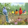 Image de Peinture au numéro : Oiseaux sur la barrière - toile tendue sur châssis FiguredArt-FA10028-Y