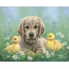 Image de Peinture au numéro : Labrador et poussins - toile tendue sur châssis FiguredArt-FA10009-Y