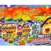 Image de Peinture au numéro : Village Suisse coloré - sans châssis en bois FiguredArt-FA10100