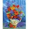 Image de Peinture au numéro : Bouquet orange et violet - toile tendue sur châssis FiguredArt-FA10079-Y