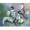 Image de Broderie diamant : Petits Oiseaux et Fleurs Blanches  - toile tendue sur chassis FiguredArt-DP-124-Y