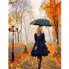 Image de Broderie diamant : Femme sous la Pluie  - toile tendue sur chassis FiguredArt-DP-123-Y