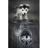 Image de Broderie diamant : Chien et Reflet de Loup  - toile tendue sur chassis FiguredArt-DP-181-Y