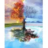 Image de Broderie diamant : Arbre 4 saisons Classique  - toile tendue sur chassis FiguredArt-DP-1182-Y
