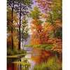 Image de Broderie diamant : Lac en Automne  - toile tendue sur chassis FiguredArt-DP-508-Y