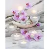 Image de Broderie diamant : Fleurs et Bougies  - toile tendue sur chassis FiguredArt-DP-348-Y