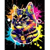 Image de Broderie diamant : Chat Splash Pop Art  - toile tendue sur chassis FiguredArt-DP-FA10090-Y