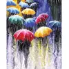 Image de Broderie diamant : Parapluies sous la pluie - sans chassis en bois FiguredArt-DP-069