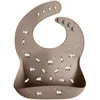 Image de Bavoir en silicone Minouche taupe