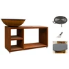 Image de Pack brasero rond Ø 94 cm sur table - Acier Corten - Tavolo - Large - Quoco