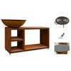 Image de Pack brasero rond Ø 84 cm sur table - Acier Corten - Tavolo - Moyen - Quoco