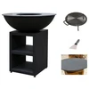 Image de Pack brasero rond Ø 94 cm sur meuble - Noir - Piatto - Large - Quoco